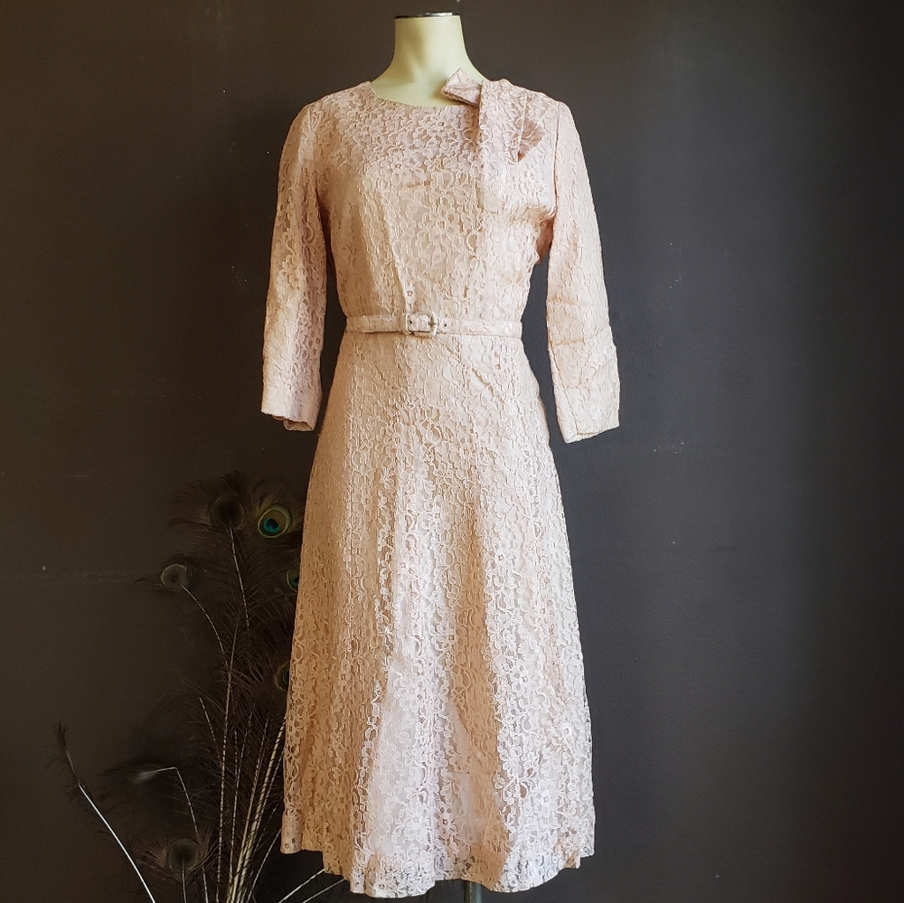 VTG Lace Belted Dress
